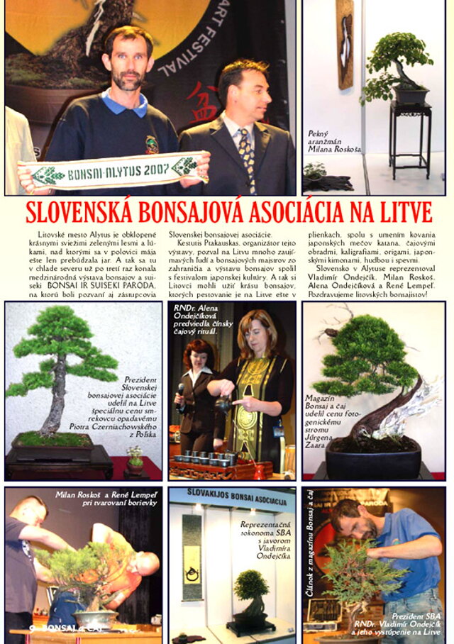 SLOVENSKÁ BONSAJOVÝ ASOCIÁCIA V ROKOCH 2006-2010 - PREZIDENT SBA RNDr. VLADIMÍR ONDEJČÍK